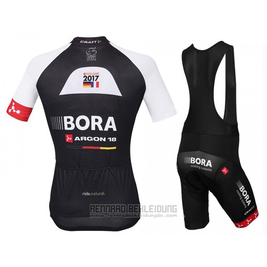 2016 Fahrradbekleidung Bora Shwarz und Rot Trikot Kurzarm und Tragerhose